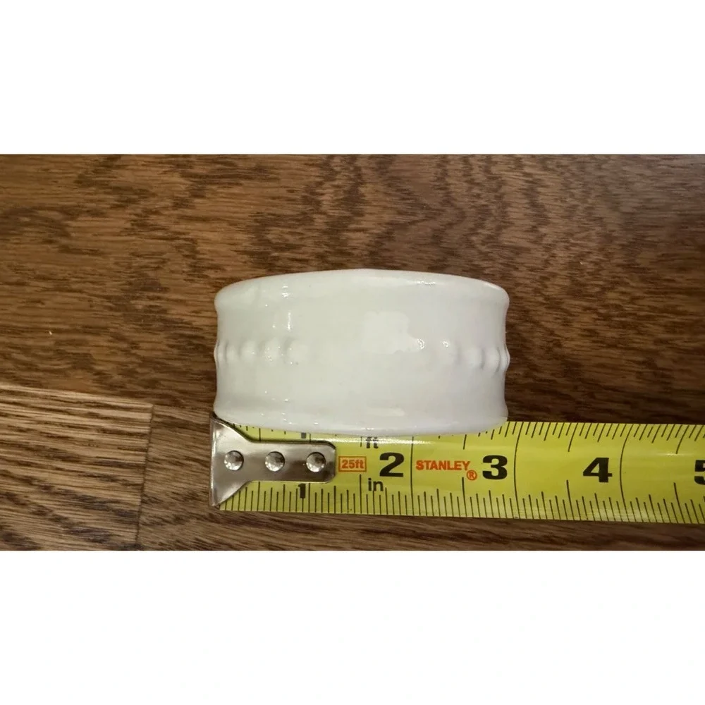 Totally Today Ceramic Napkin Rings White set of 2